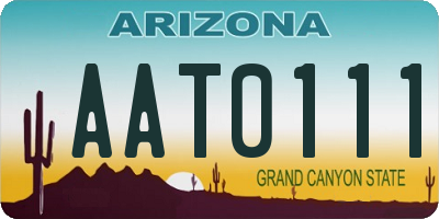 AZ license plate AAT0111