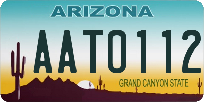 AZ license plate AAT0112
