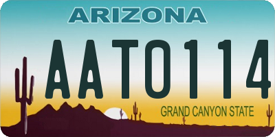 AZ license plate AAT0114