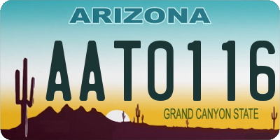 AZ license plate AAT0116