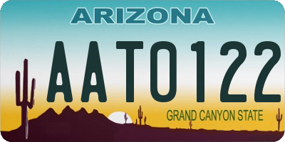 AZ license plate AAT0122