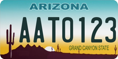 AZ license plate AAT0123