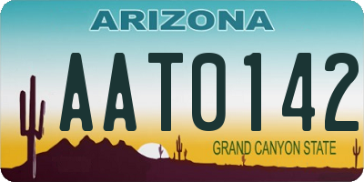 AZ license plate AAT0142