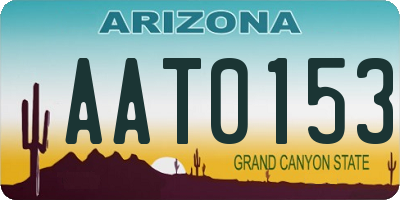 AZ license plate AAT0153