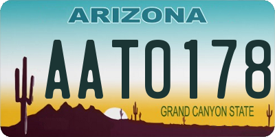 AZ license plate AAT0178