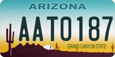 AZ license plate AAT0187