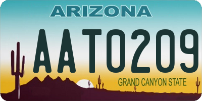 AZ license plate AAT0209