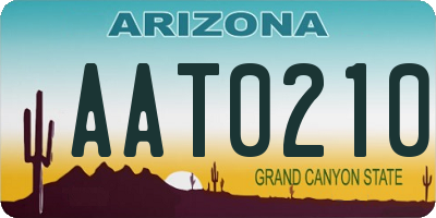 AZ license plate AAT0210