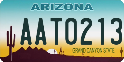 AZ license plate AAT0213