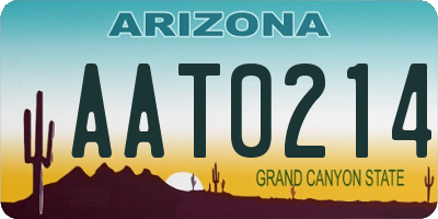 AZ license plate AAT0214