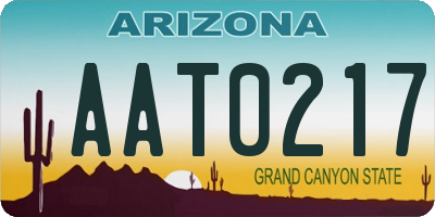 AZ license plate AAT0217