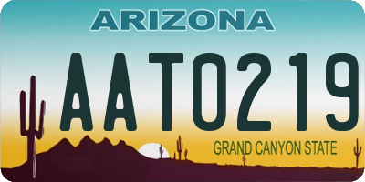 AZ license plate AAT0219