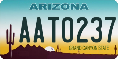 AZ license plate AAT0237