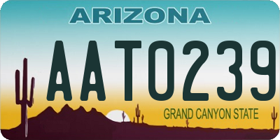AZ license plate AAT0239