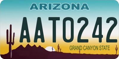 AZ license plate AAT0242
