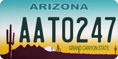 AZ license plate AAT0247