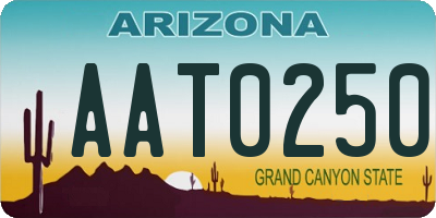 AZ license plate AAT0250