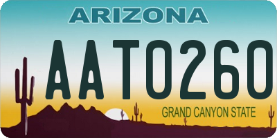 AZ license plate AAT0260