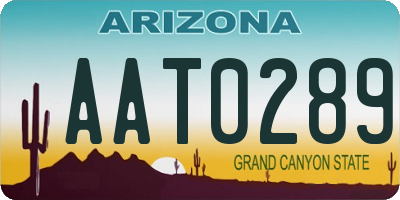 AZ license plate AAT0289