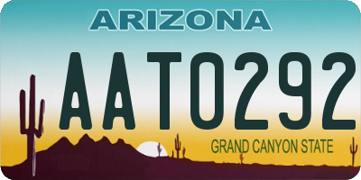 AZ license plate AAT0292