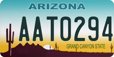 AZ license plate AAT0294