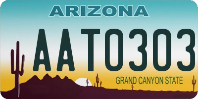 AZ license plate AAT0303