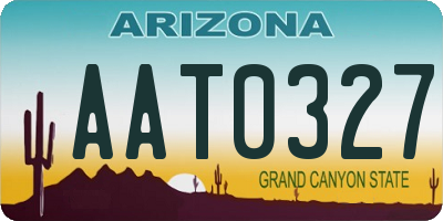 AZ license plate AAT0327