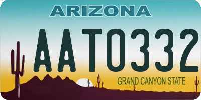 AZ license plate AAT0332
