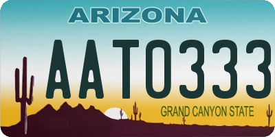 AZ license plate AAT0333