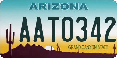 AZ license plate AAT0342