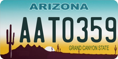 AZ license plate AAT0359