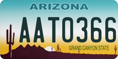 AZ license plate AAT0366