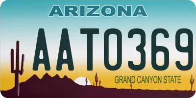 AZ license plate AAT0369