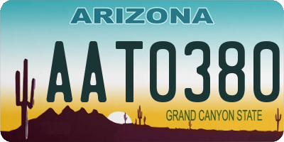 AZ license plate AAT0380
