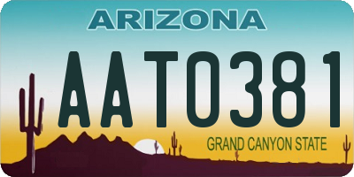 AZ license plate AAT0381