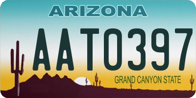 AZ license plate AAT0397