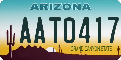 AZ license plate AAT0417
