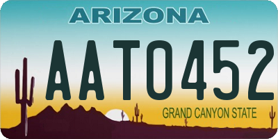 AZ license plate AAT0452