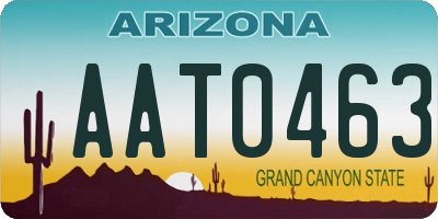 AZ license plate AAT0463
