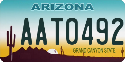 AZ license plate AAT0492