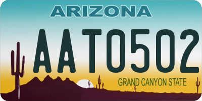 AZ license plate AAT0502