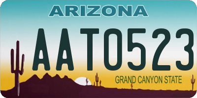 AZ license plate AAT0523