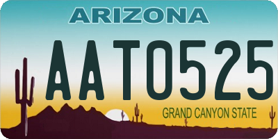 AZ license plate AAT0525