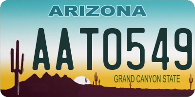 AZ license plate AAT0549
