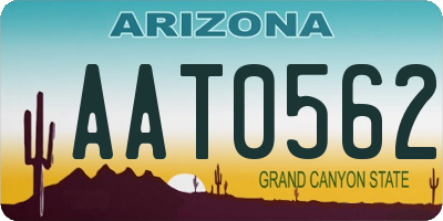 AZ license plate AAT0562