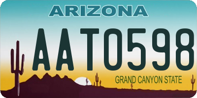 AZ license plate AAT0598