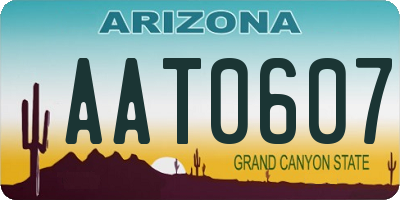 AZ license plate AAT0607