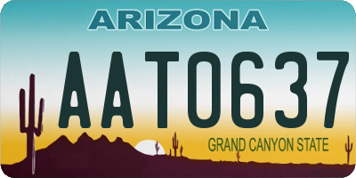 AZ license plate AAT0637