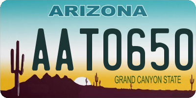 AZ license plate AAT0650