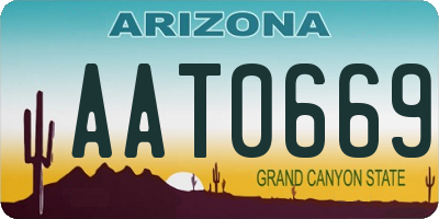 AZ license plate AAT0669